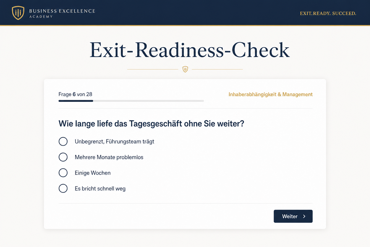 Exit-Readiness-Test — Produktbild