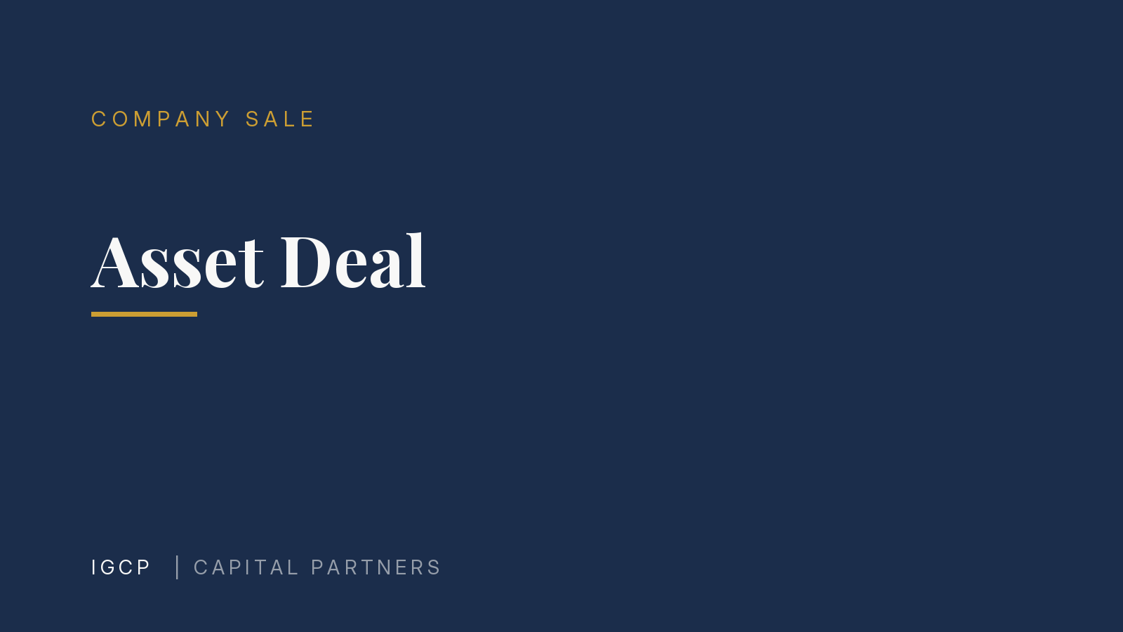 Asset Deal: What It Means and When It Is the Right Choice