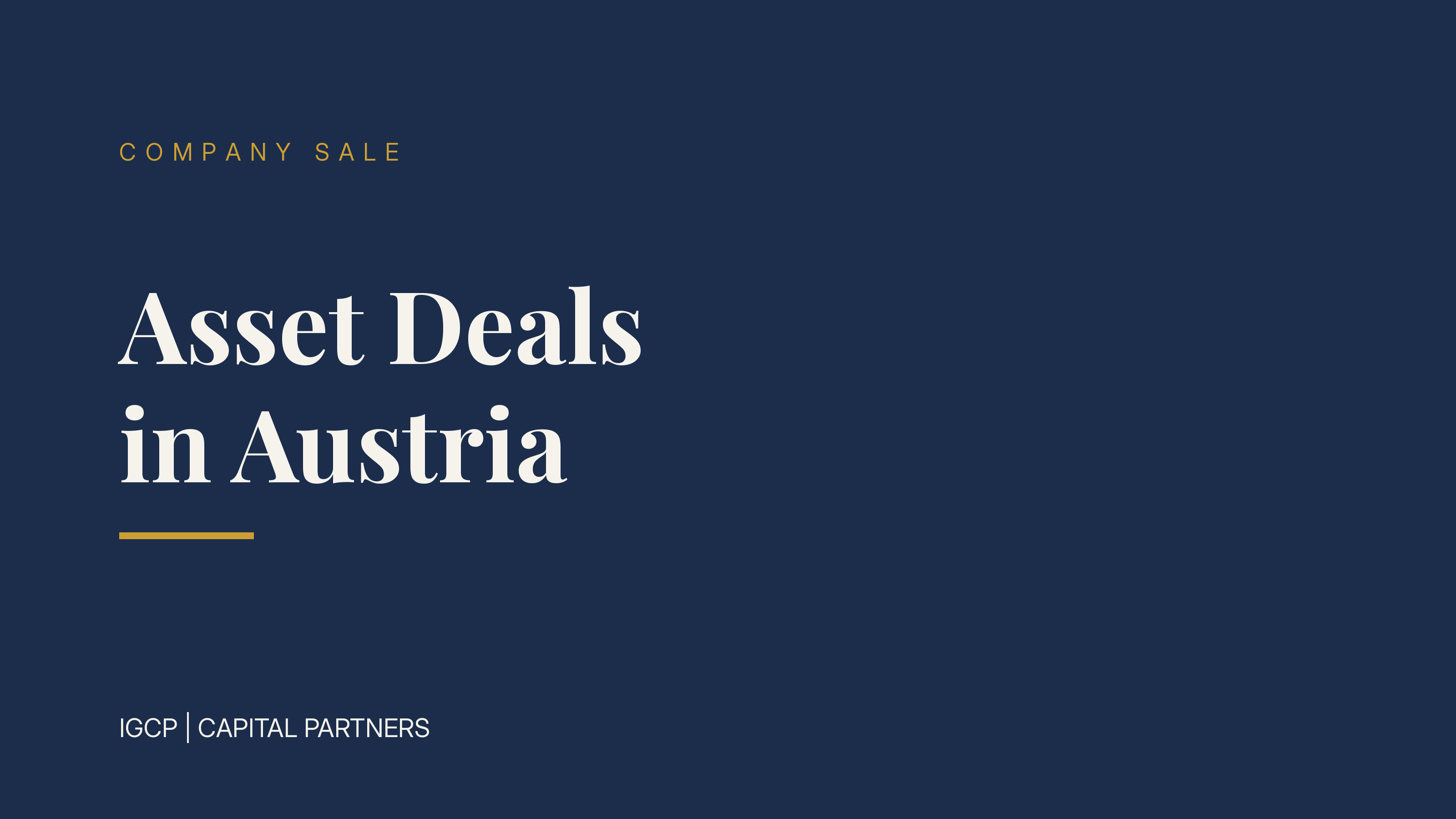 Asset Deals in Austria: Taxes, Fees and Execution