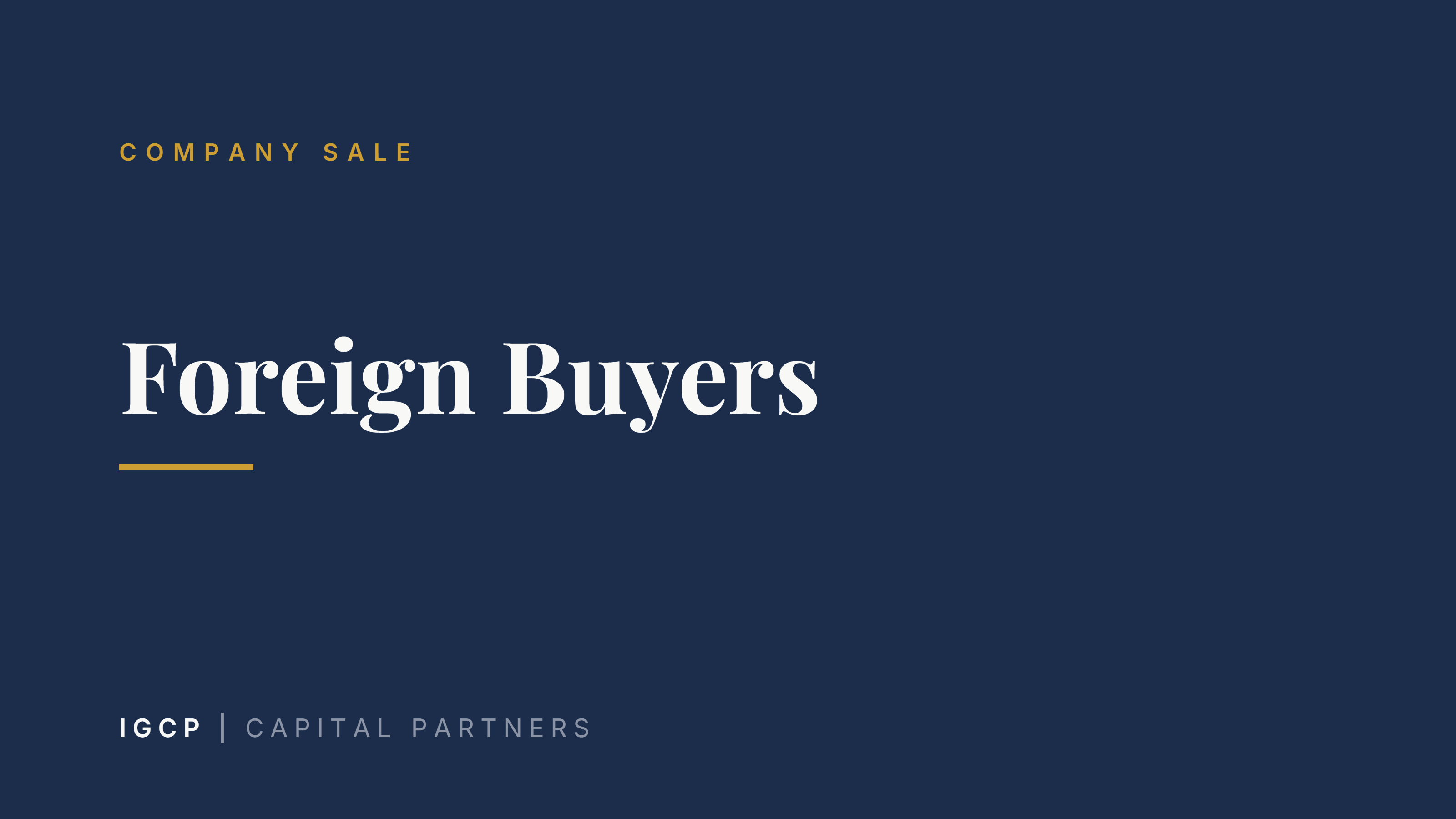Selling Your Company to a Foreign Buyer: Opportunities and Process