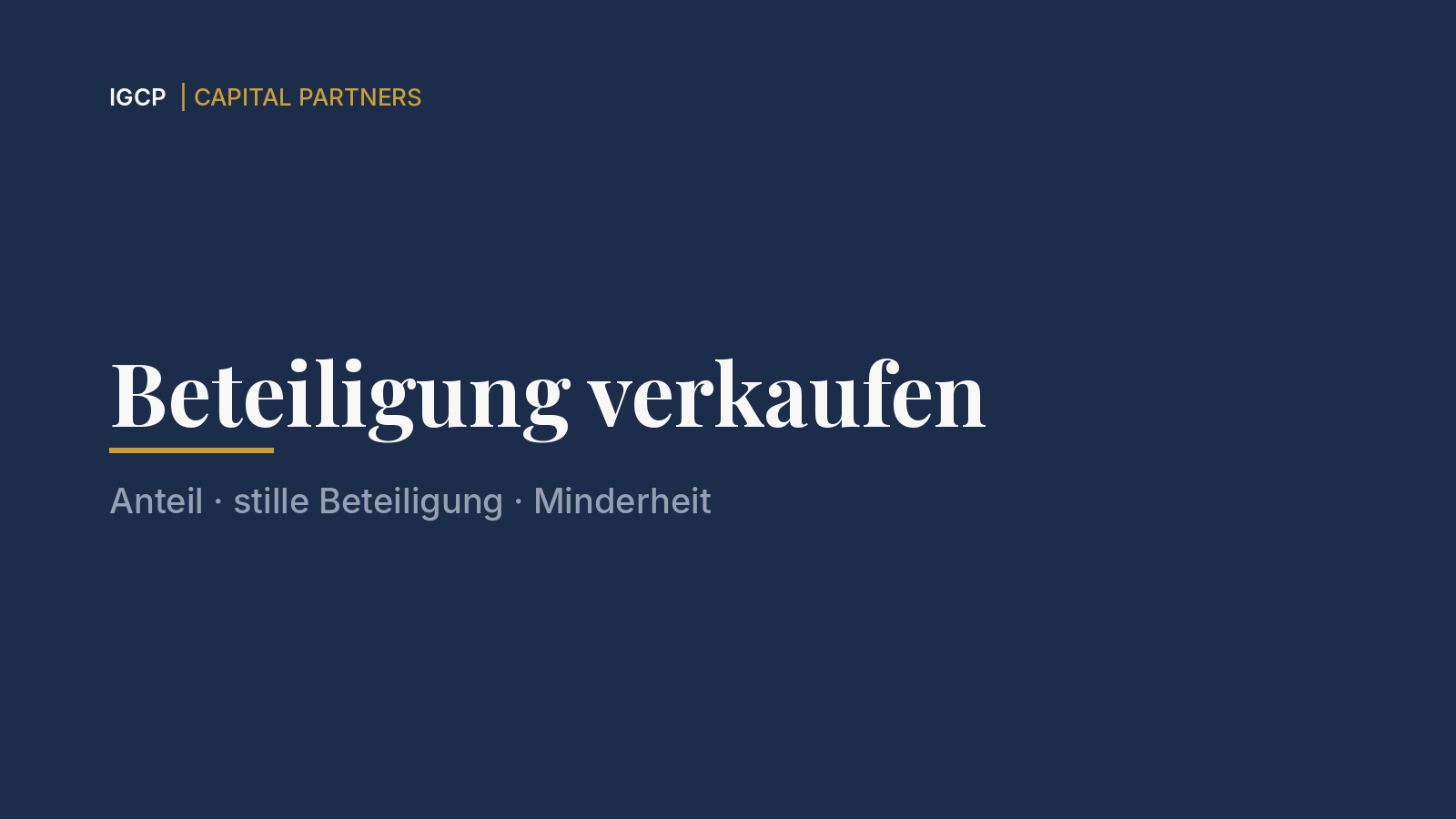 Beteiligung verkaufen: Anteil, still oder Minderheit