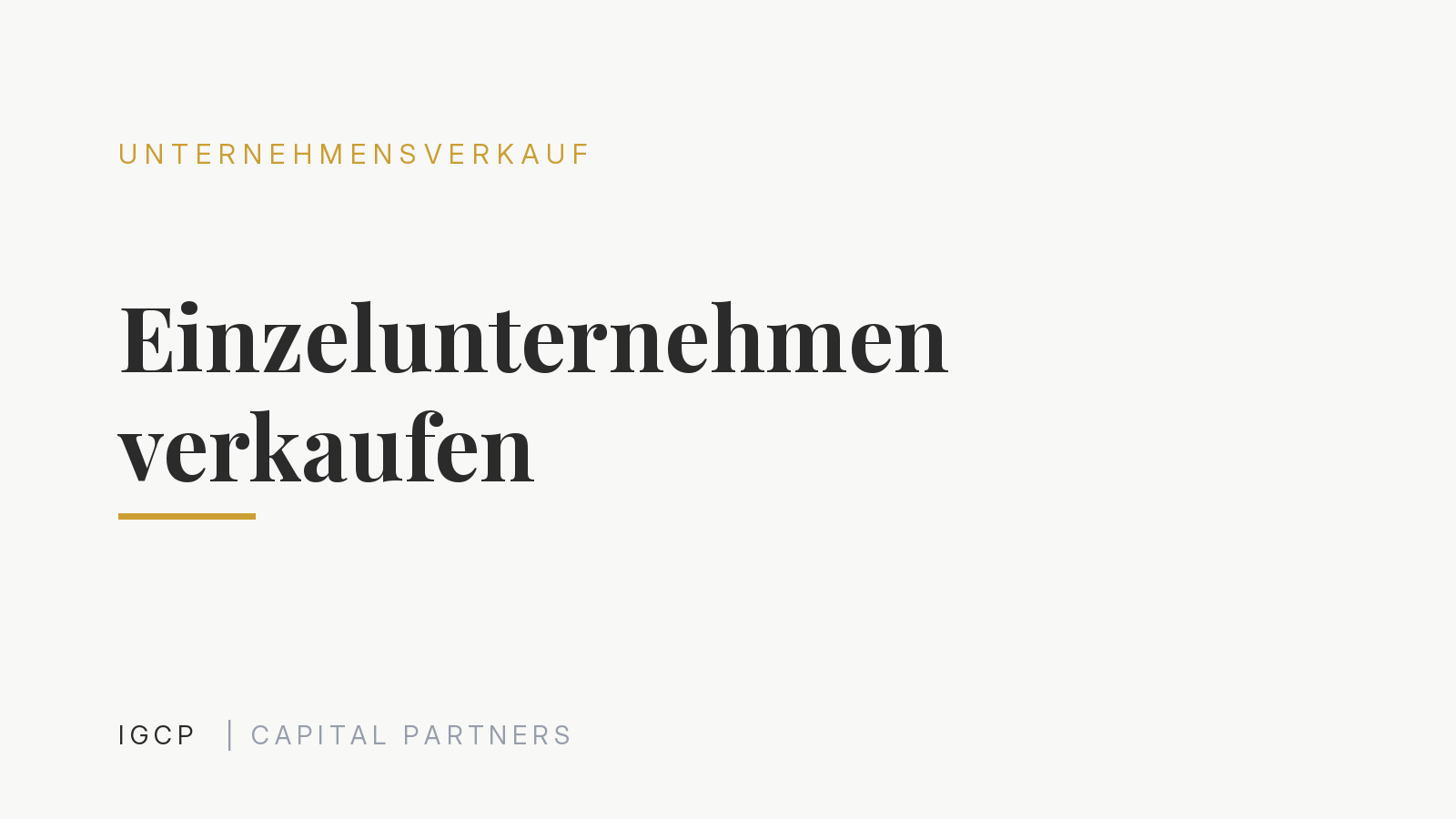 Einzelunternehmen verkaufen: Besonderheiten für EPU und Inhaber