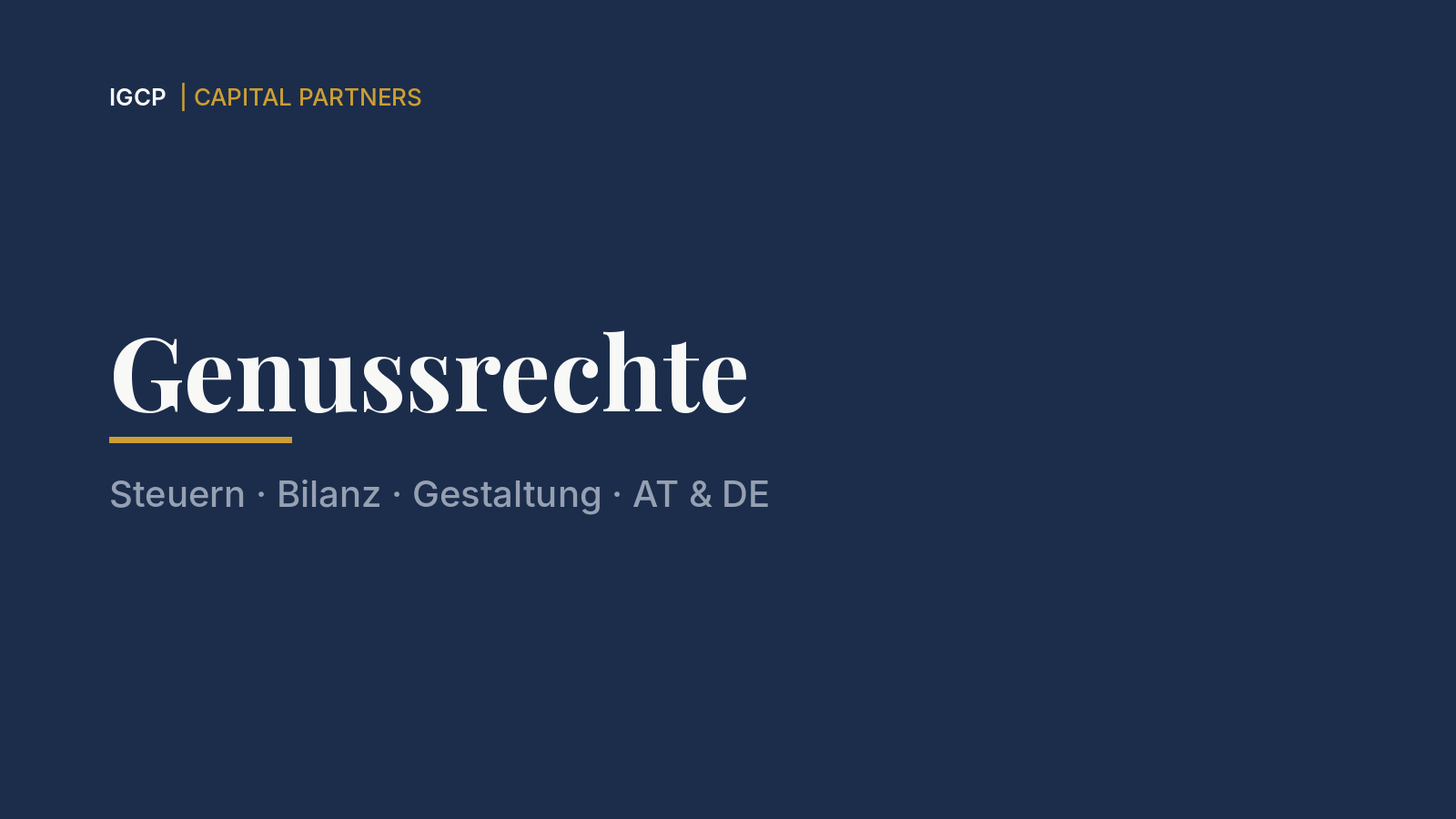 Titelbild zum Beitrag: Genussrechte