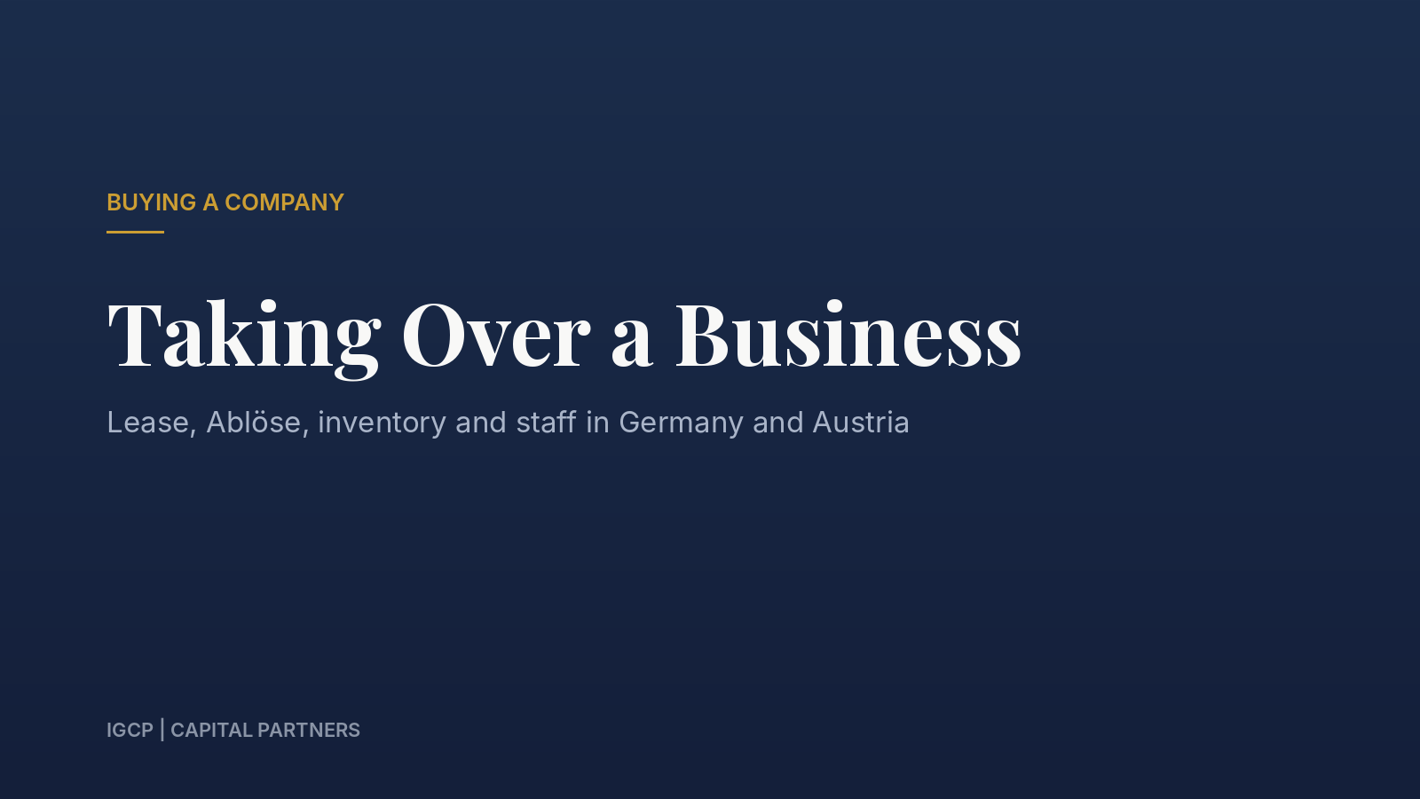 Cover image for article: Taking Over a Business: Lease, Key Money, Inventory and Staff — What You Really Take On