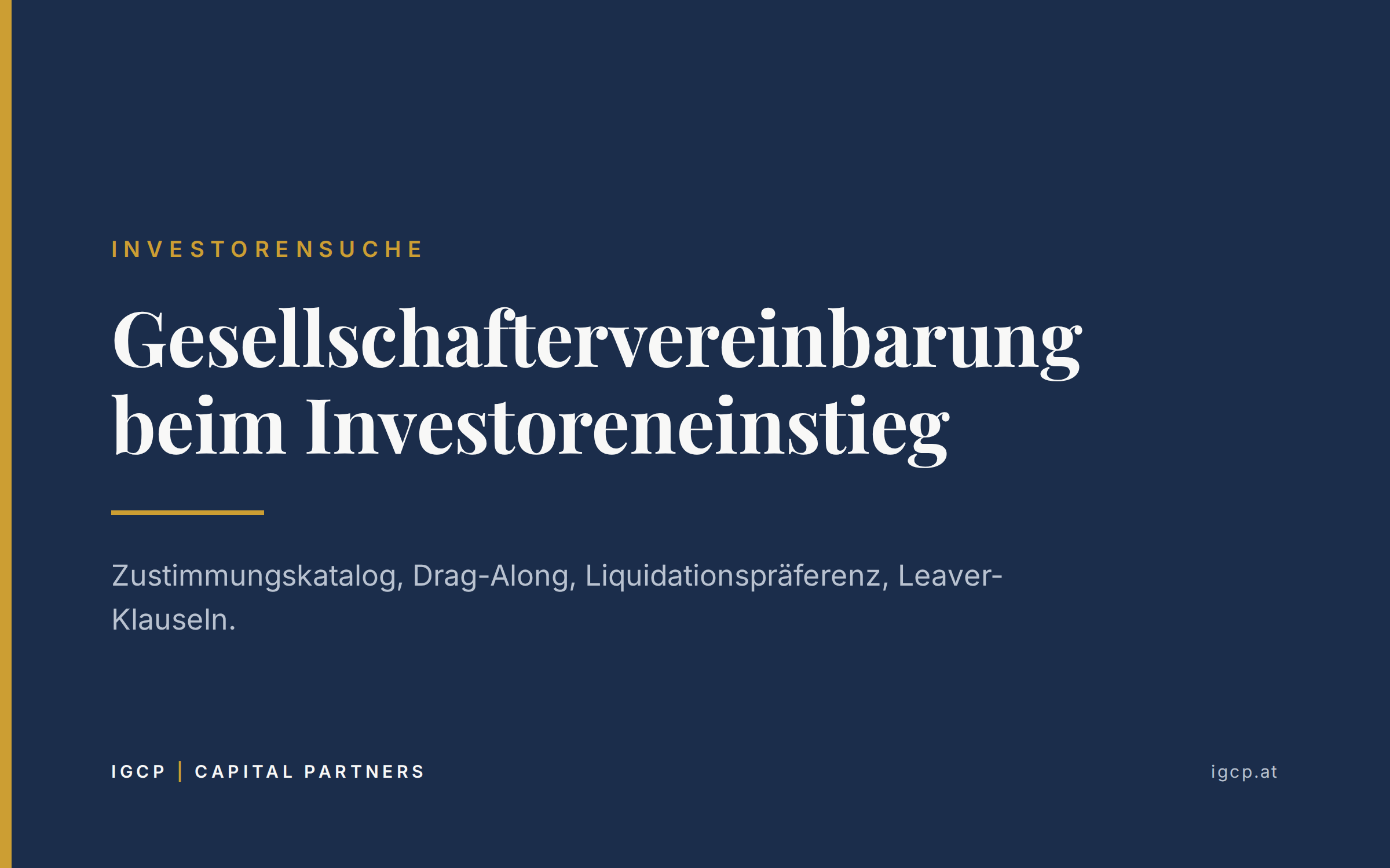 Titelbild zum Beitrag: Gesellschaftervereinbarung beim Investoreneinstieg: Was Sie tatsächlich abgeben