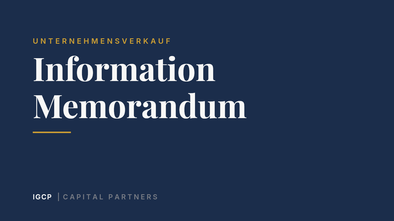 Information Memorandum: das zentrale Dokument beim Verkauf