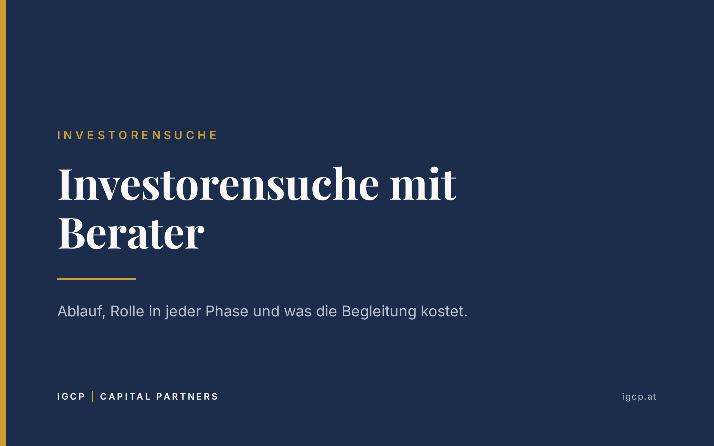 Titelbild zum Beitrag: Investorensuche mit Berater: Ablauf, Rolle und Kosten