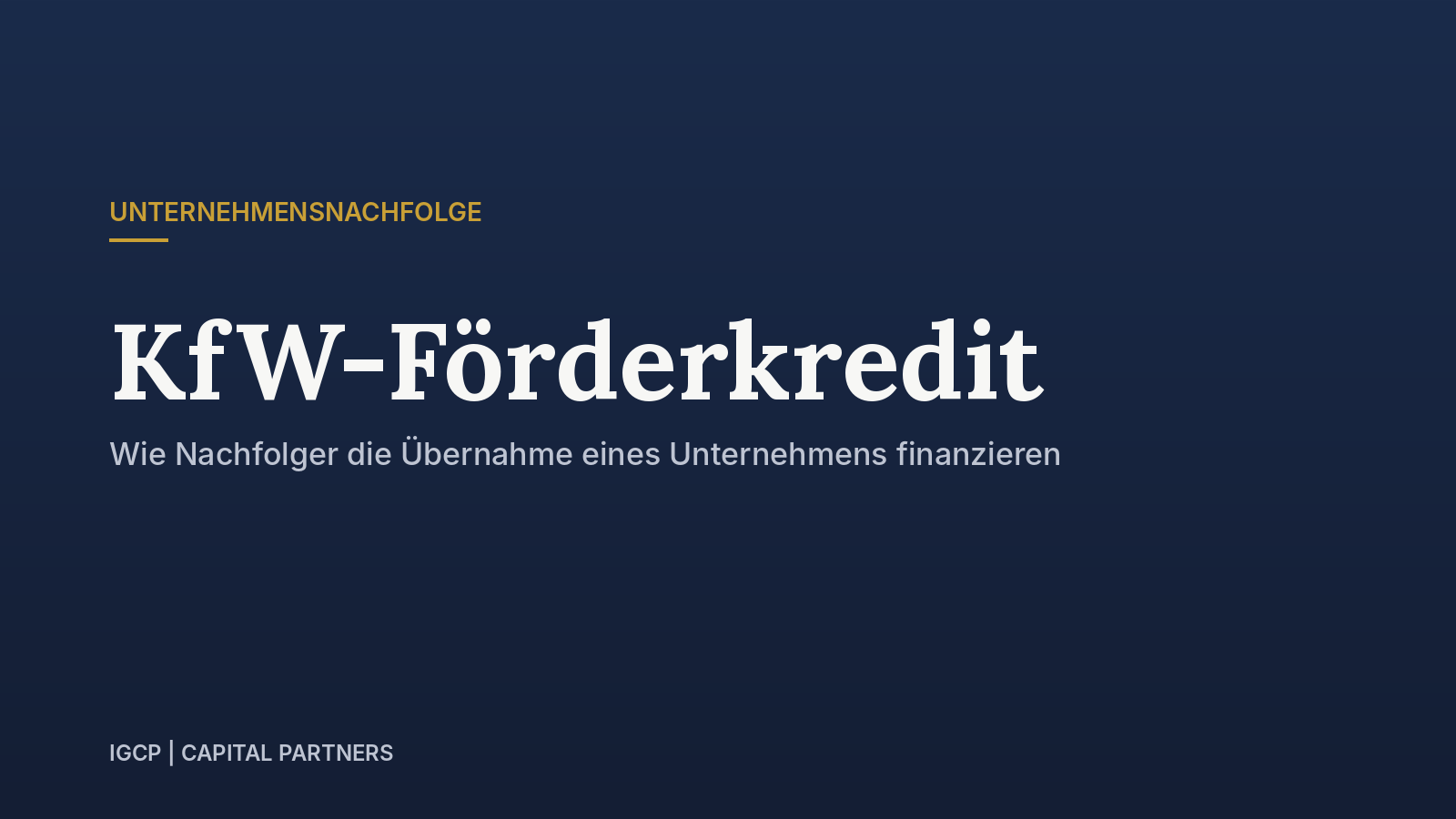 Titelbild zum Beitrag: KfW-Förderkredit für die Unternehmensnachfolge: So finanzieren Nachfolger die Übernahme