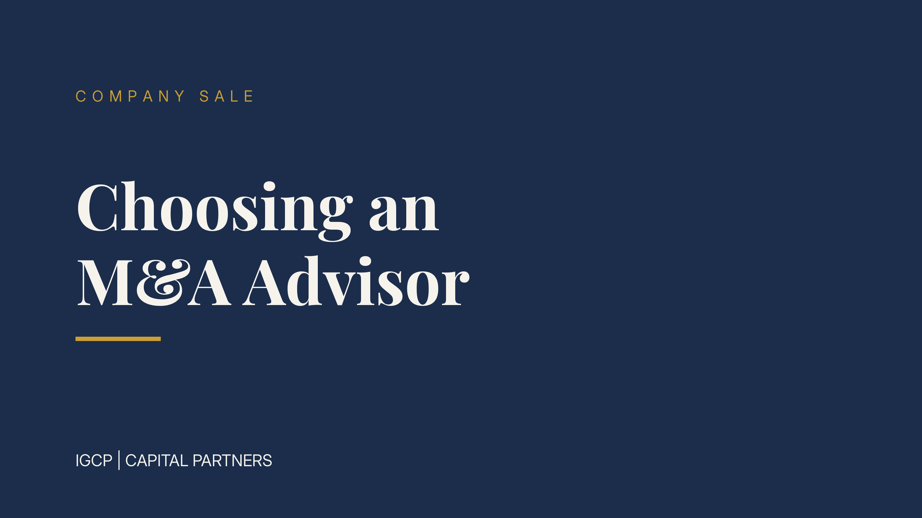 Choosing an M&A Advisor: Criteria, Questions and Red Flags