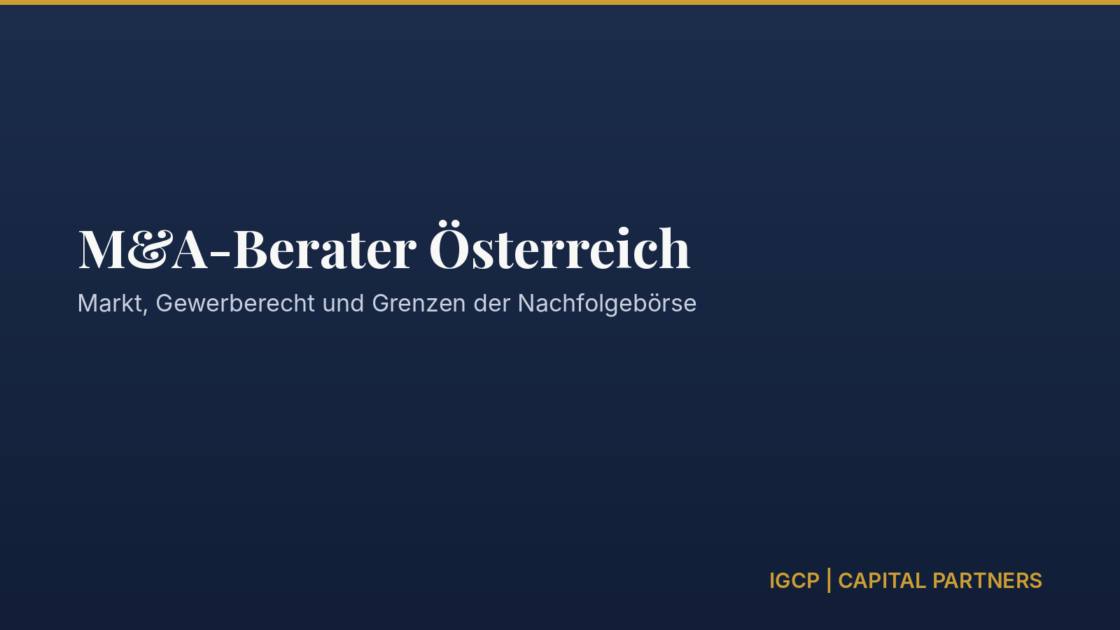 Titelbild zum Beitrag: M&A-Berater Österreich: Markt, Gewerberecht und Grenzen der Nachfolgebörse
