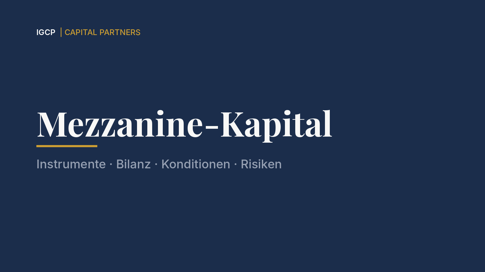 Titelbild zum Beitrag: Mezzanine-Kapital