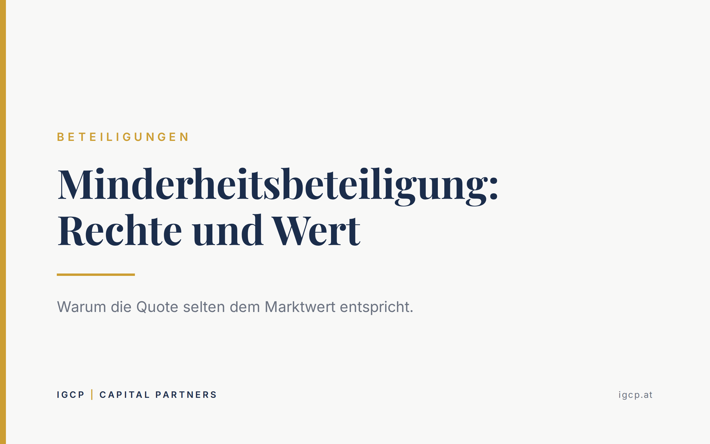 Titelbild zum Beitrag: Minderheitsbeteiligung: Rechte, Wert und wann sie sich lohnt