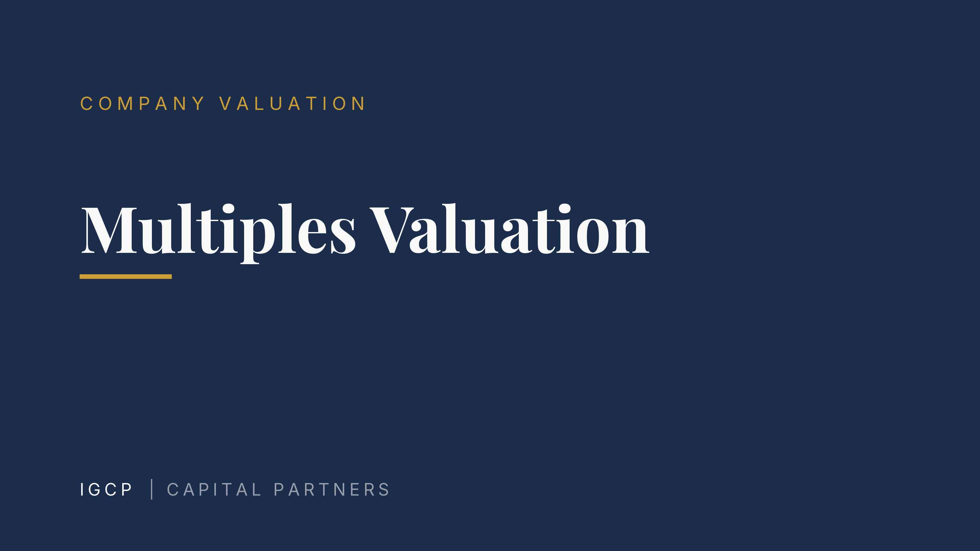 Multiples Valuation: Company Value via Market Multiples