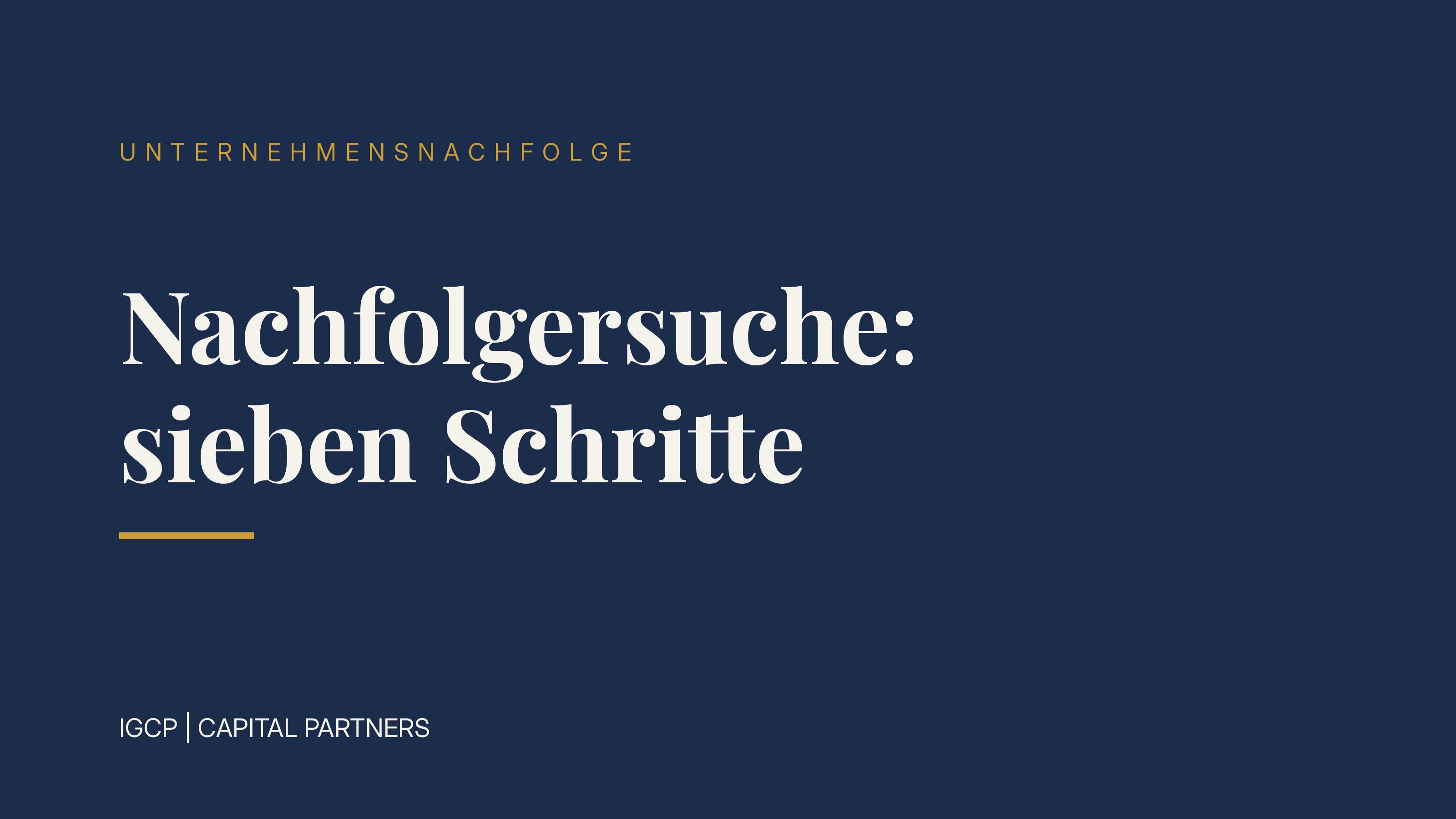 Nachfolgersuche: In sieben Schritten zum Nachfolger
