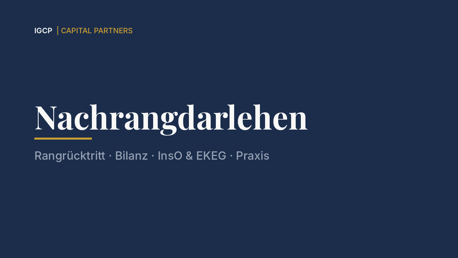 Titelbild zum Beitrag: Nachrangdarlehen