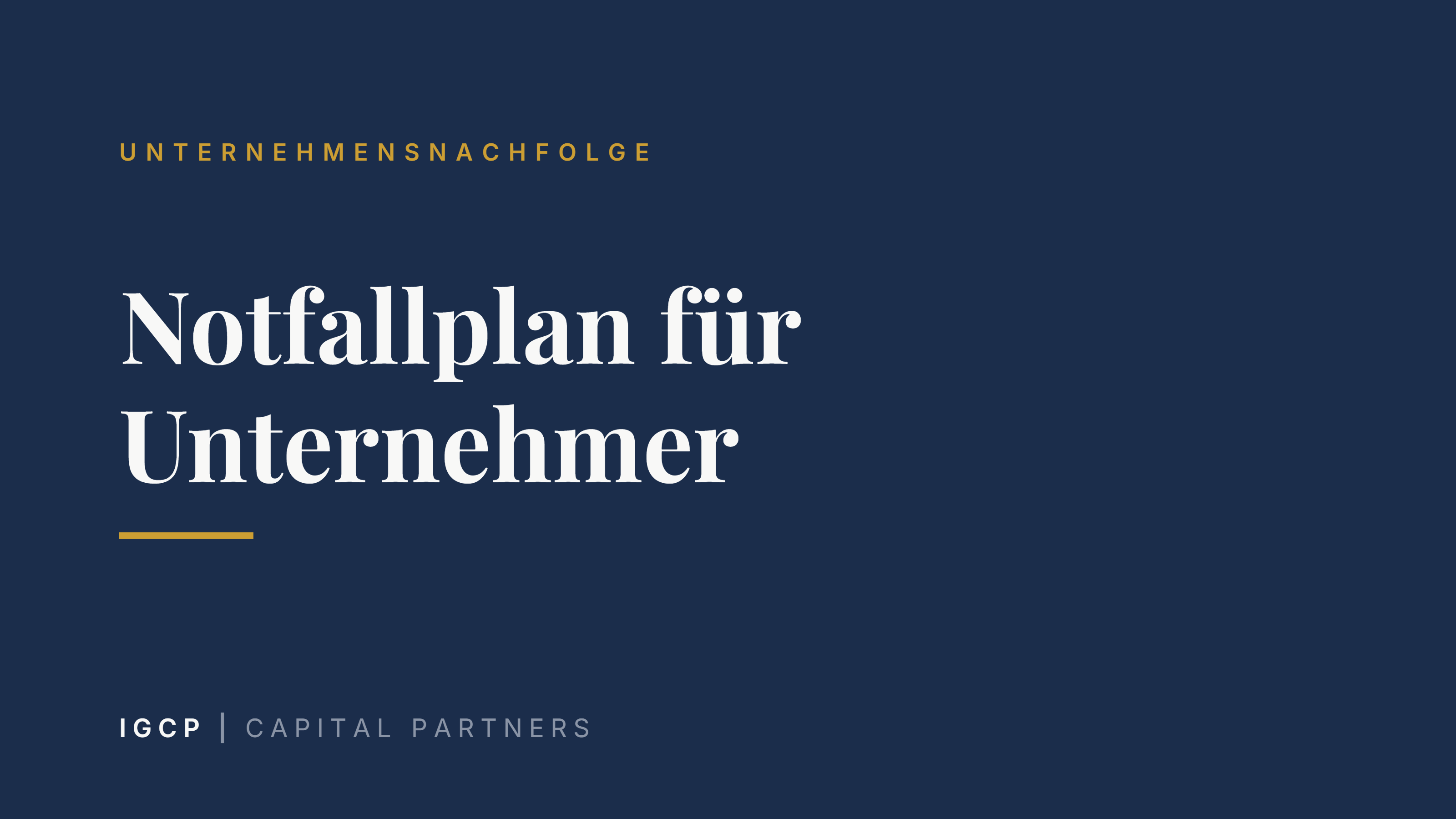 Notfallplan für Unternehmer: Wenn der Inhaber plötzlich ausfällt