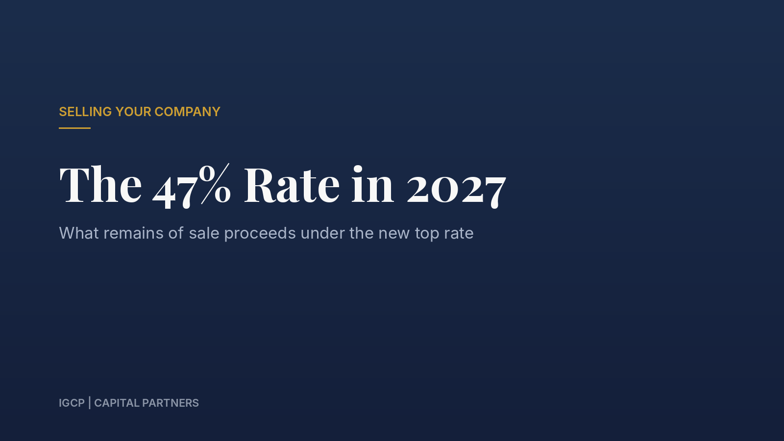 Cover image for article: 47 Per Cent Top Tax Rate: What the 2027 Income Tax Reform Leaves of Your Sale Proceeds
