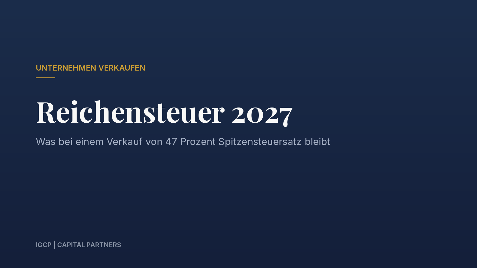 Titelbild zum Beitrag: Reichensteuer 47 Prozent: Was die Einkommensteuerreform 2027 vom Verkaufserlös übrig lässt
