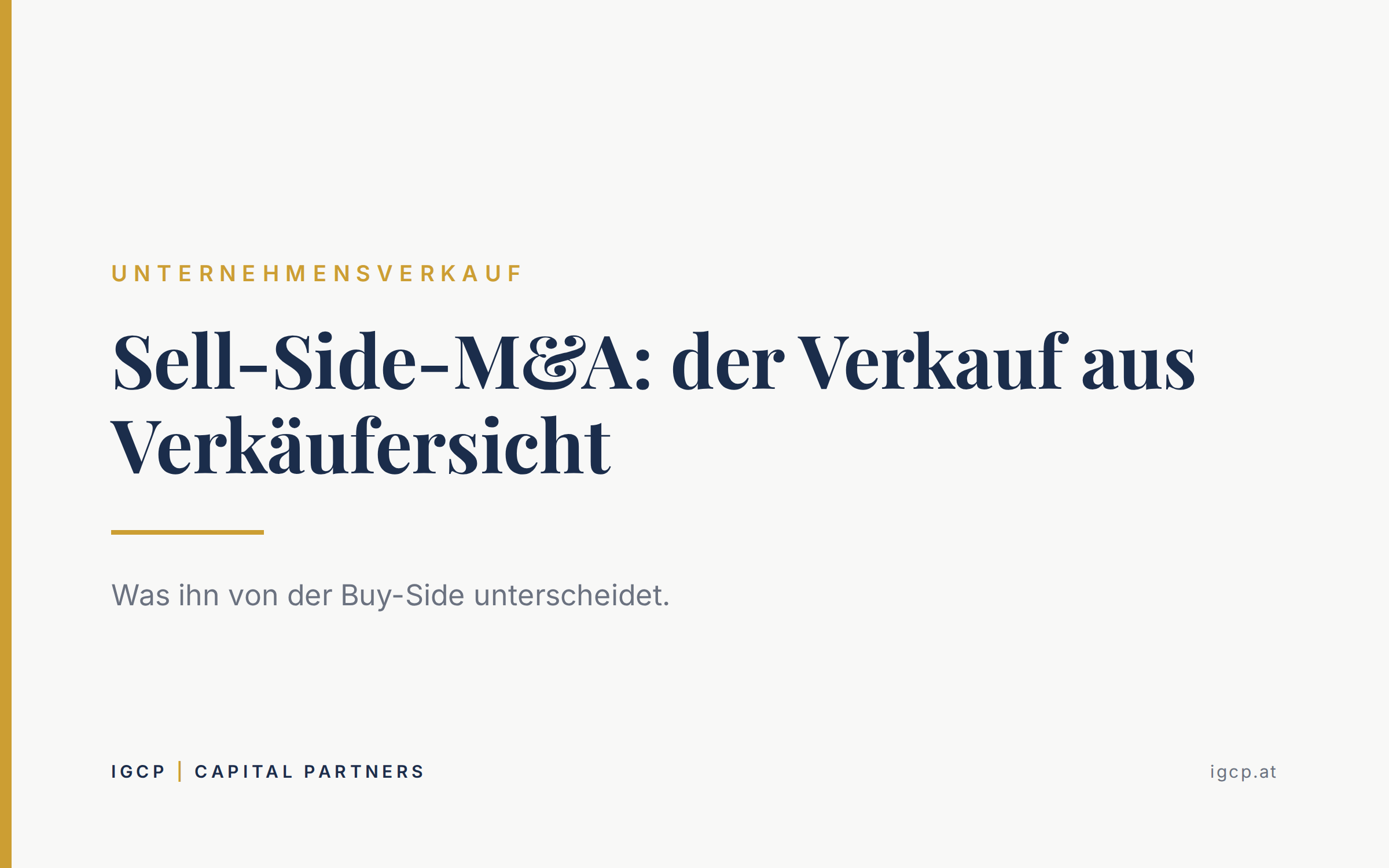 Titelbild zum Beitrag: Sell-Side-M&A: der Unternehmensverkauf aus Sicht des Verkäufers