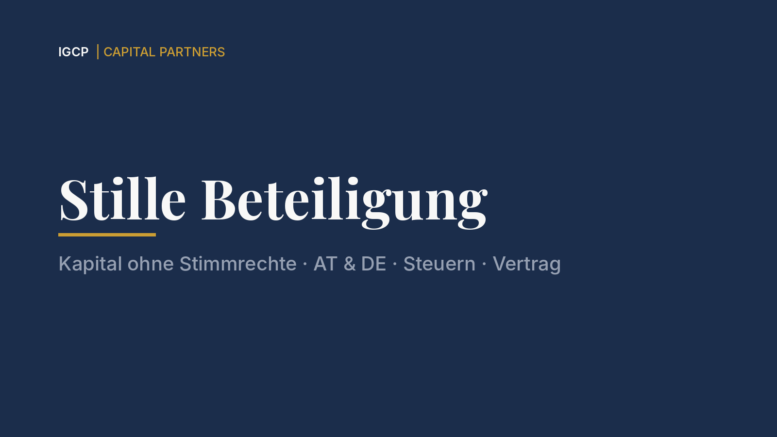 Stille Beteiligung und stiller Gesellschafter: Kapital ohne Stimmrechte