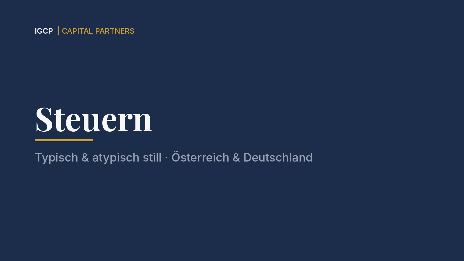 Titelbild zum Beitrag: Stille Beteiligung: Steuern