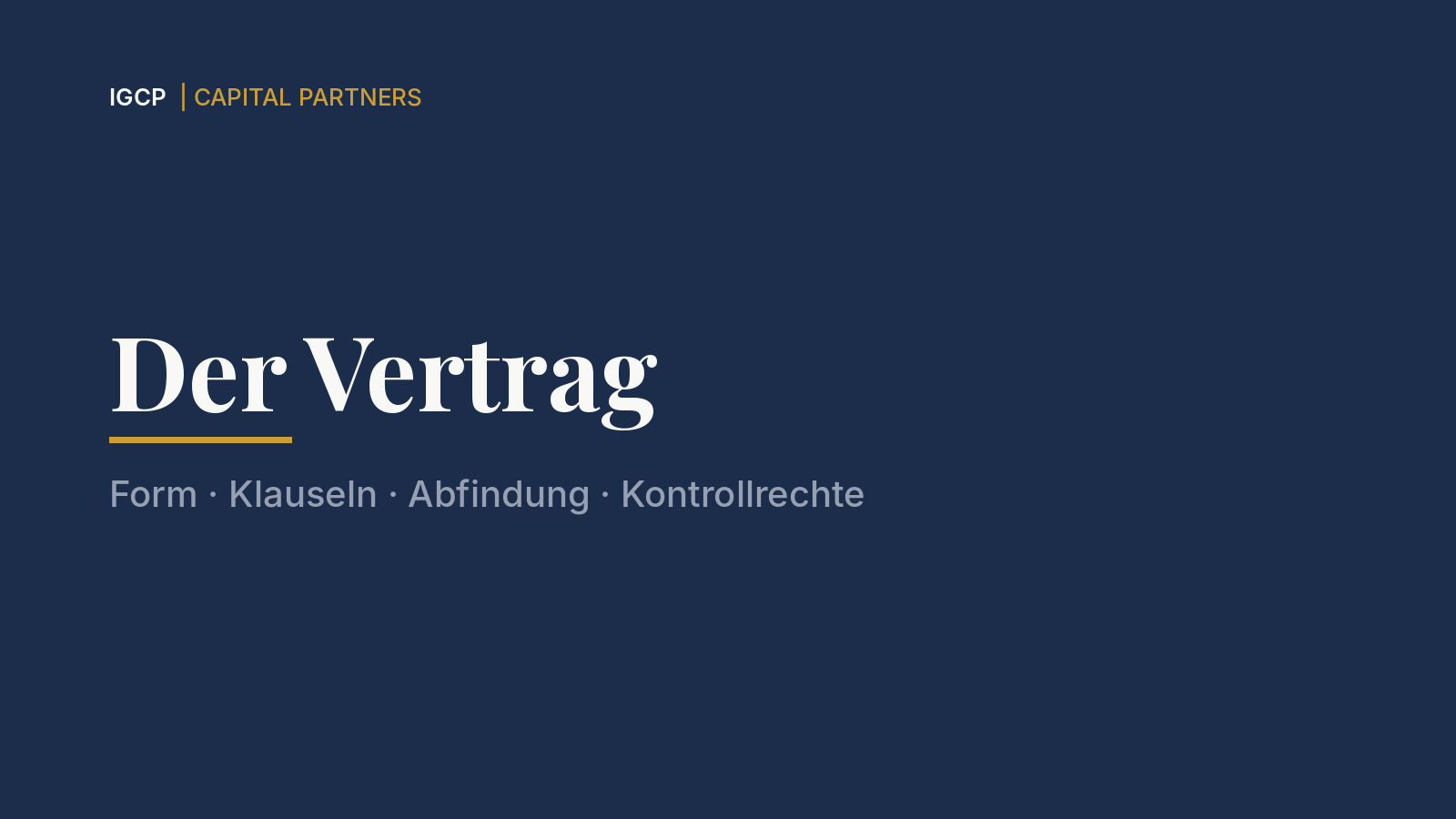 Titelbild zum Beitrag: Stille Beteiligung: der Vertrag