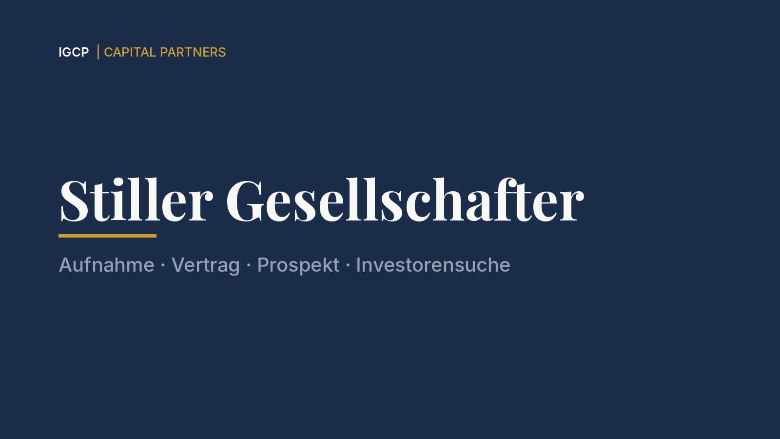 Titelbild zum Beitrag: Stillen Gesellschafter aufnehmen