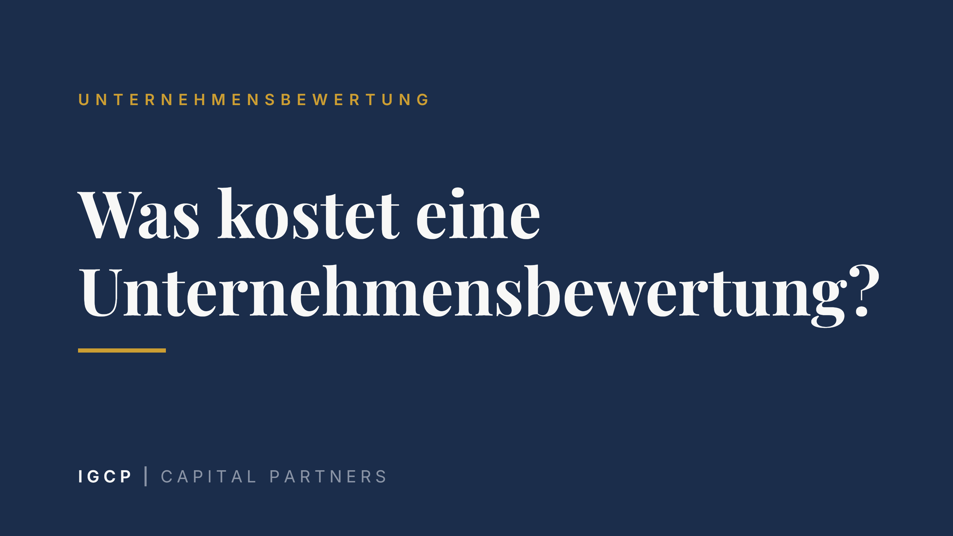 Was kostet eine Unternehmensbewertung?