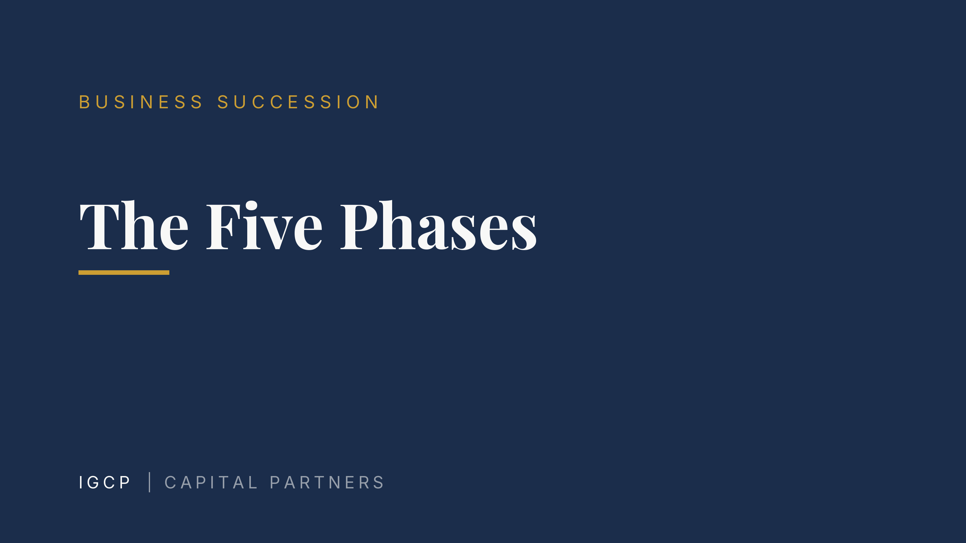 Business Succession: The Five Phases of an Orderly Handover Process