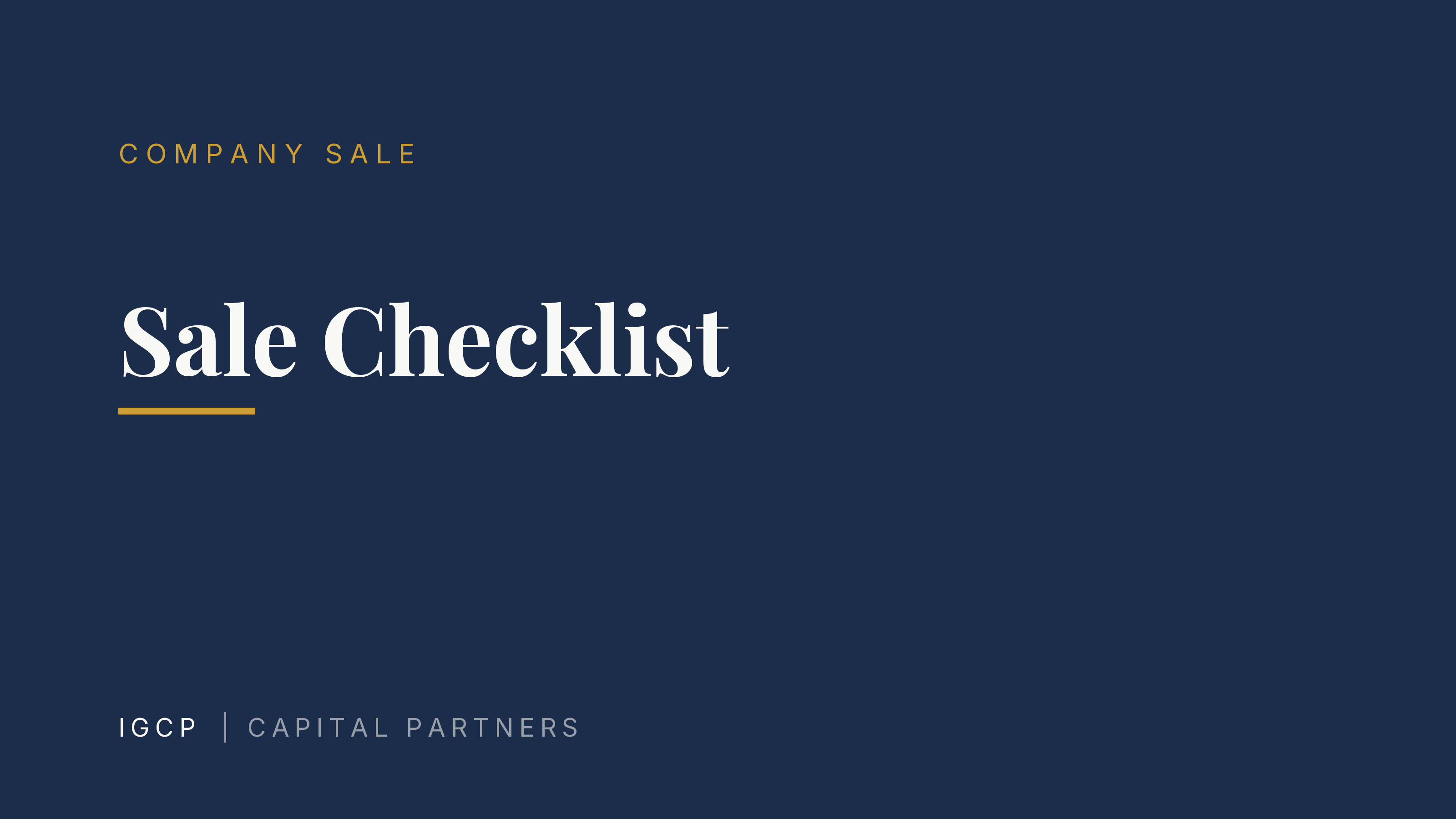 Company Sale Checklist: All Phases at a Glance