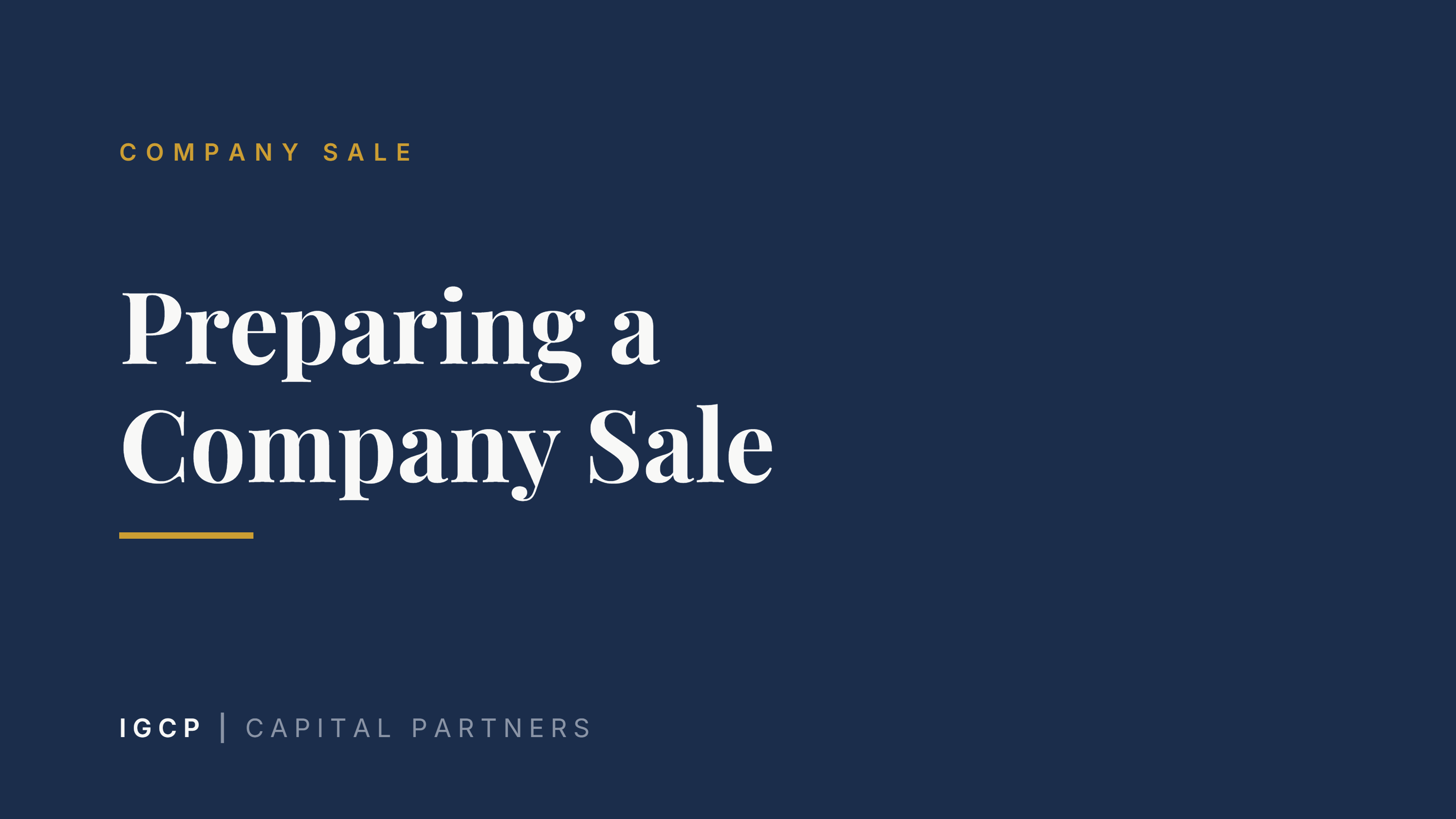 Preparing a Company Sale: The First 12–24 Months