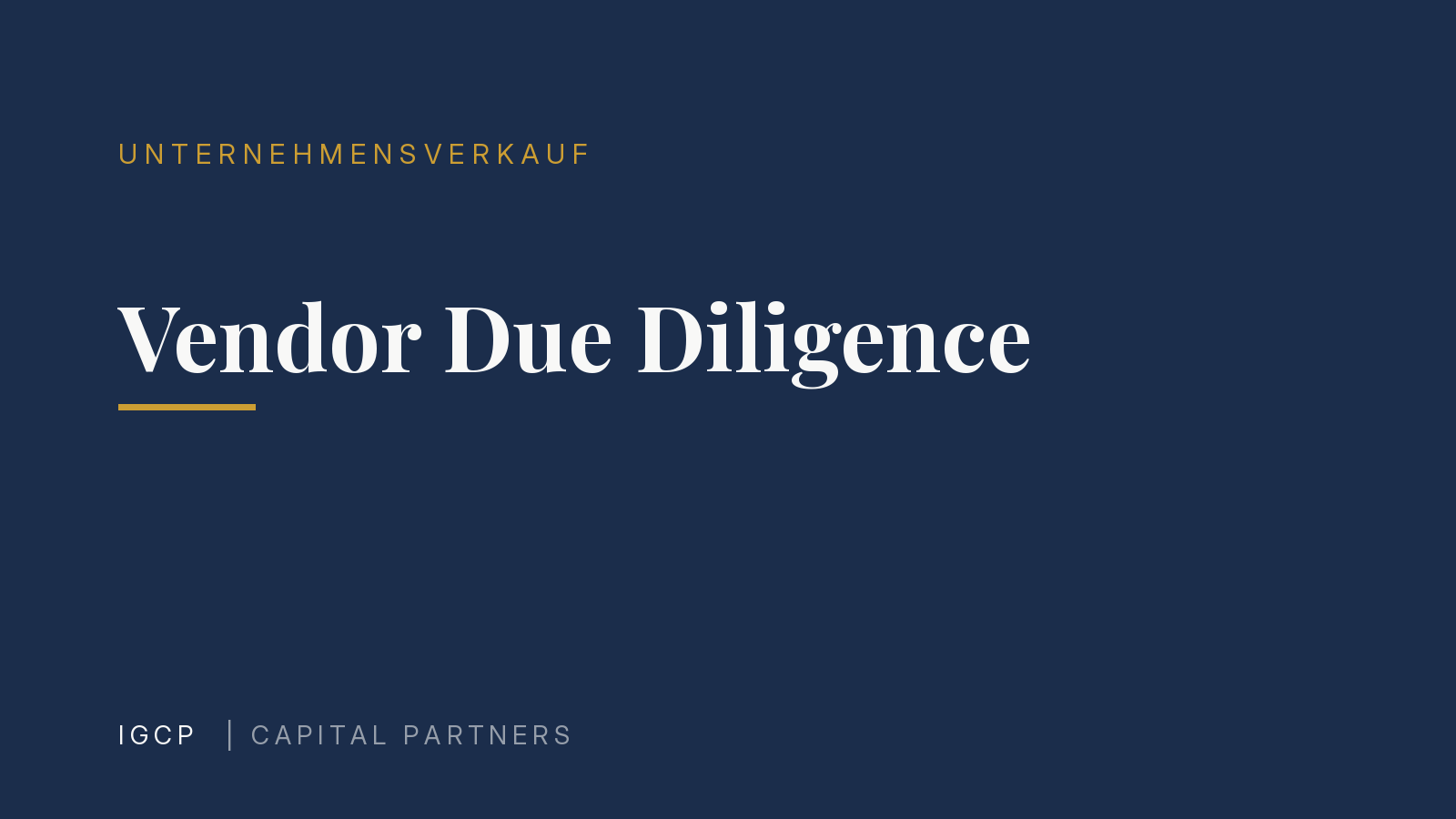 Vendor Due Diligence: Wenn der Verkäufer selbst prüft