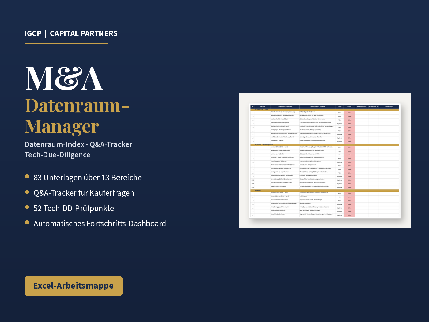 M&A Datenraum-Manager — Produktbild