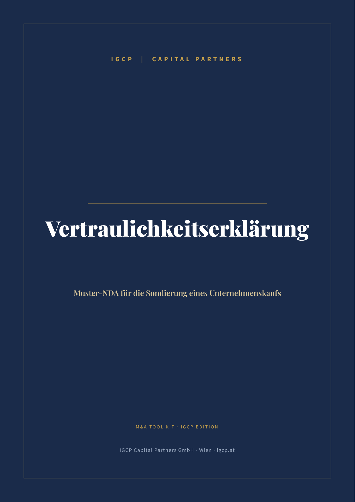 Cover Vertraulichkeitserklärung (NDA)